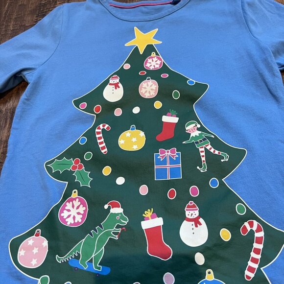 Mini Boden Bluebell Blue Christmas Tree Glow In The Dark Tee 6-7 - Picture 3 of 7